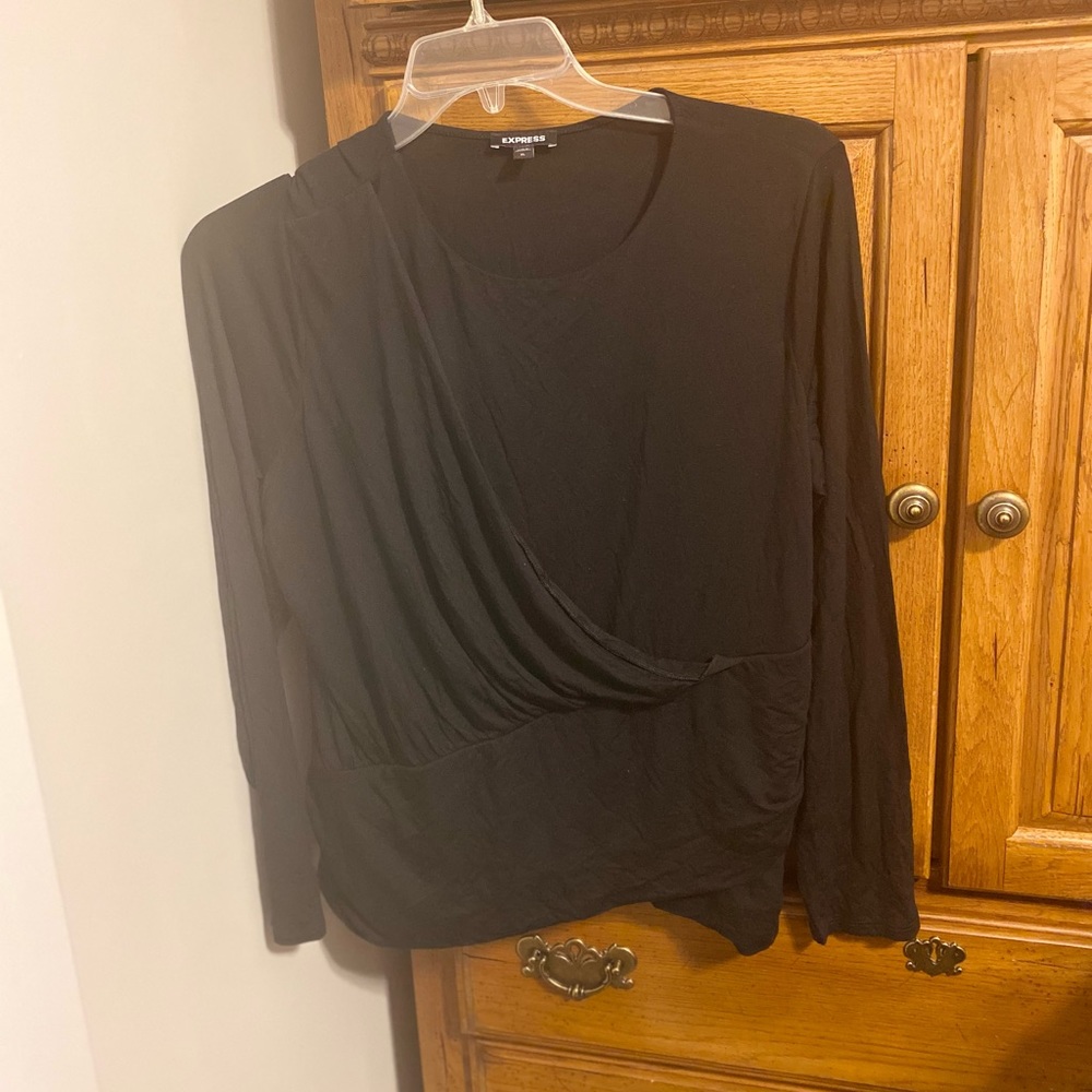 Black long sleeve express blouse in XL
